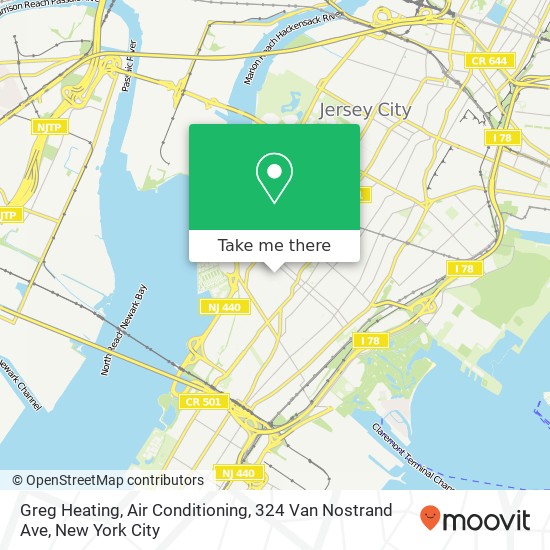 Mapa de Greg Heating, Air Conditioning, 324 Van Nostrand Ave