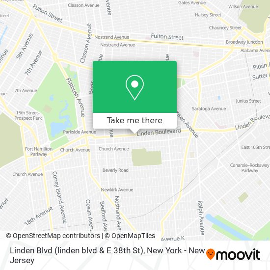 Mapa de Linden Blvd (linden blvd & E 38th St)