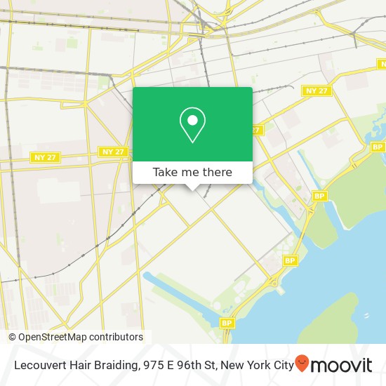 Mapa de Lecouvert Hair Braiding, 975 E 96th St