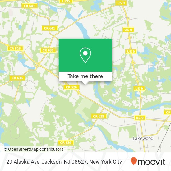 Mapa de 29 Alaska Ave, Jackson, NJ 08527