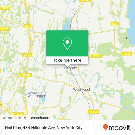 Mapa de Nail Plus, 434 Hillsdale Ave