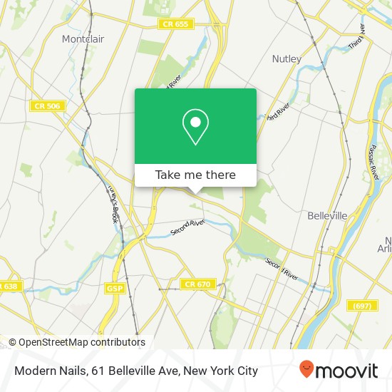 Mapa de Modern Nails, 61 Belleville Ave