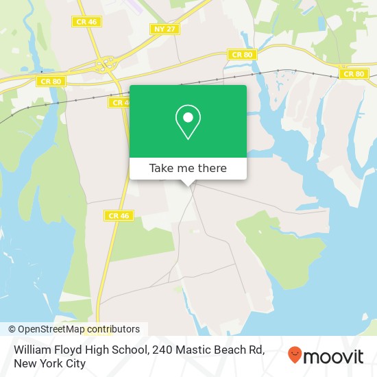 Mapa de William Floyd High School, 240 Mastic Beach Rd