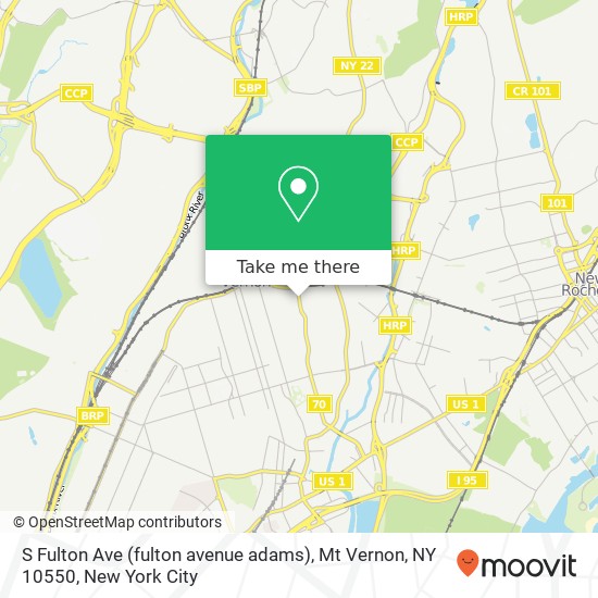 Mapa de S Fulton Ave (fulton avenue adams), Mt Vernon, NY 10550