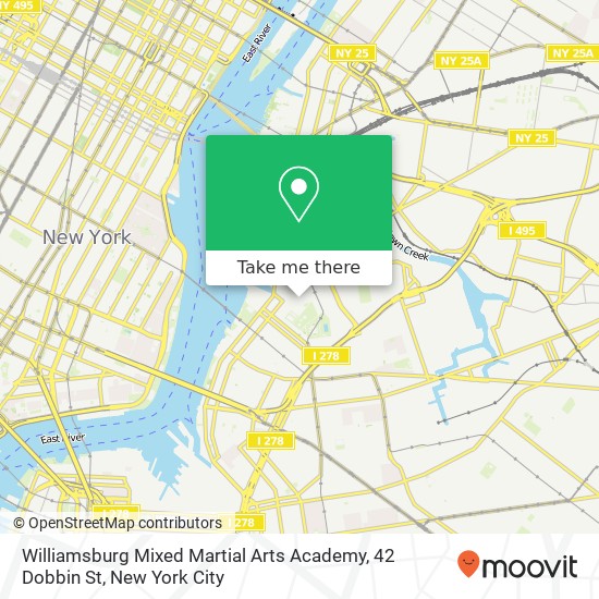 Mapa de Williamsburg Mixed Martial Arts Academy, 42 Dobbin St