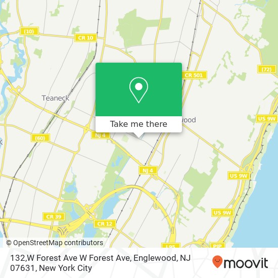 Mapa de 132,W Forest Ave W Forest Ave, Englewood, NJ 07631