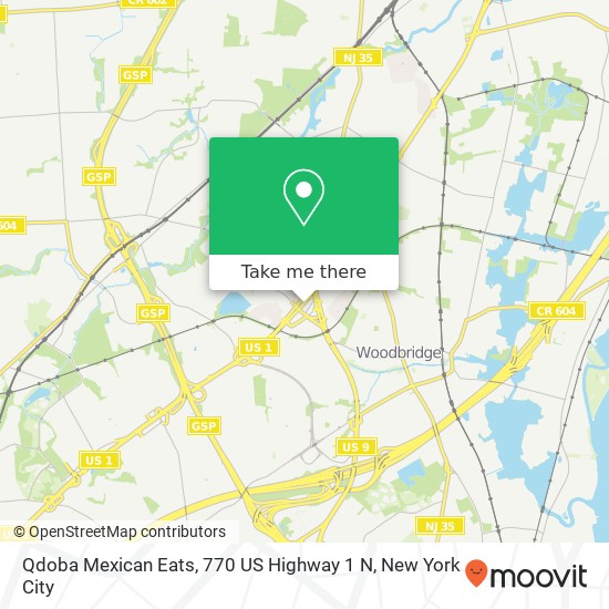 Qdoba Mexican Eats, 770 US Highway 1 N map