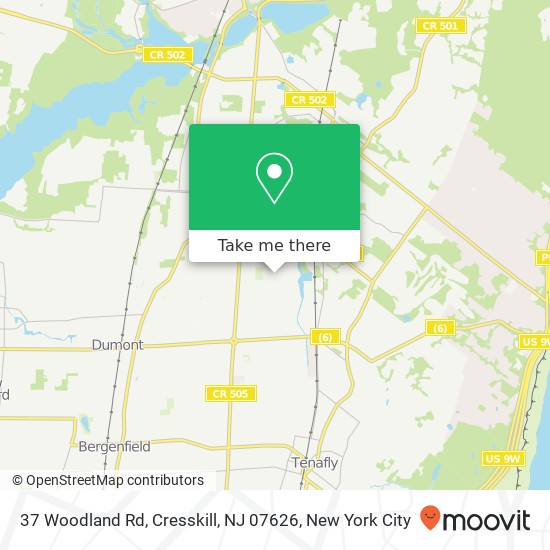 Mapa de 37 Woodland Rd, Cresskill, NJ 07626