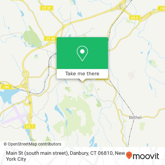 Mapa de Main St (south main street), Danbury, CT 06810