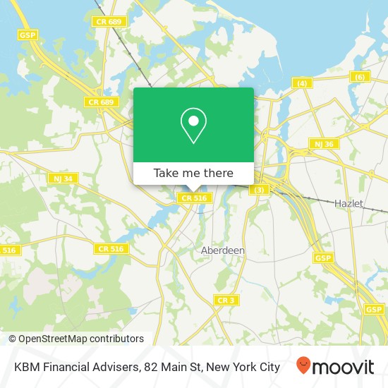 Mapa de KBM Financial Advisers, 82 Main St