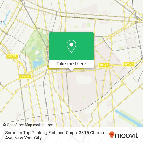 Mapa de Samuels Top Ranking Fish and Chips, 3315 Church Ave