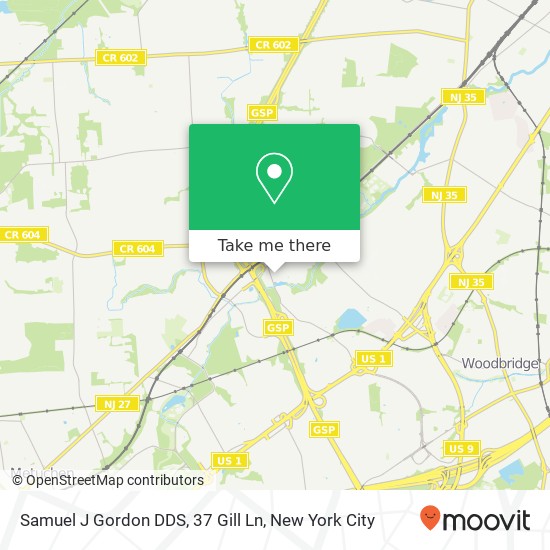 Mapa de Samuel J Gordon DDS, 37 Gill Ln