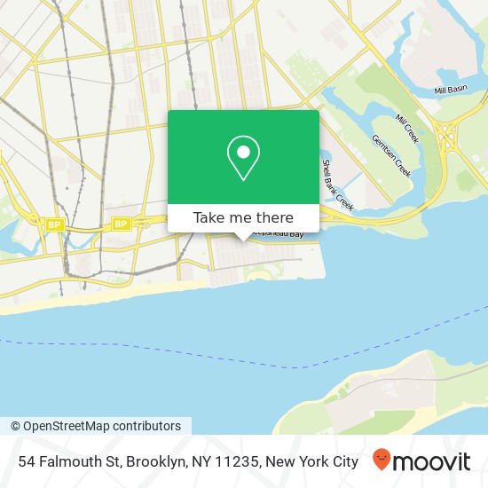 Mapa de 54 Falmouth St, Brooklyn, NY 11235