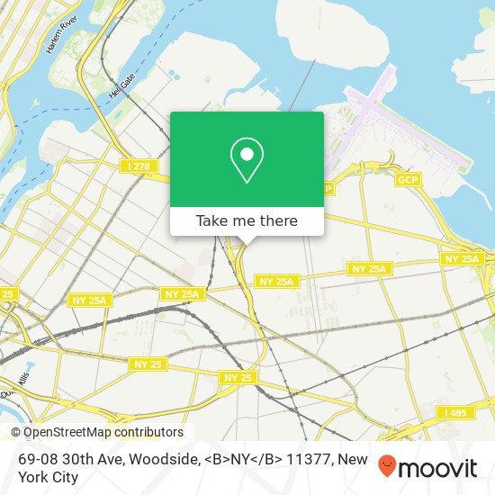 Mapa de 69-08 30th Ave, Woodside, <B>NY< / B> 11377