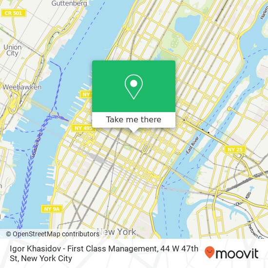 Mapa de Igor Khasidov - First Class Management, 44 W 47th St