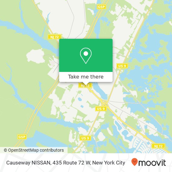 Mapa de Causeway NISSAN, 435 Route 72 W