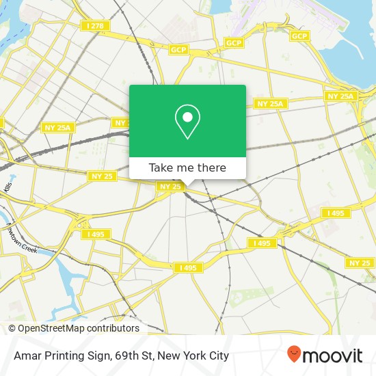 Mapa de Amar Printing Sign, 69th St