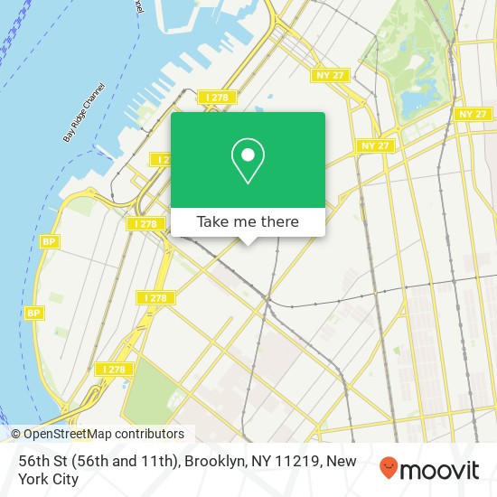 Mapa de 56th St (56th and 11th), Brooklyn, NY 11219