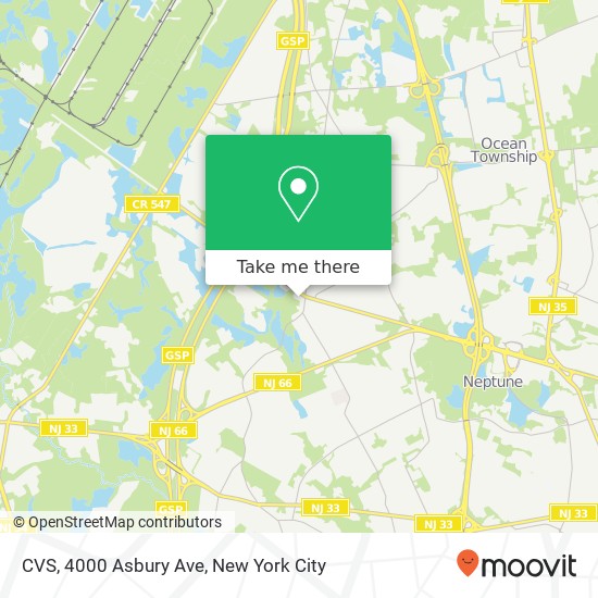 Mapa de CVS, 4000 Asbury Ave