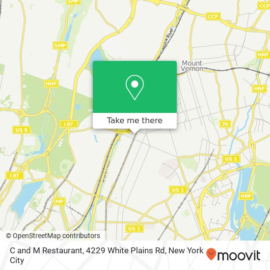 Mapa de C and M Restaurant, 4229 White Plains Rd