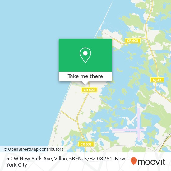 Mapa de 60 W New York Ave, Villas, <B>NJ< / B> 08251