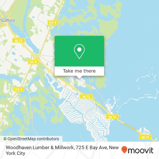 Mapa de Woodhaven Lumber & Millwork, 725 E Bay Ave