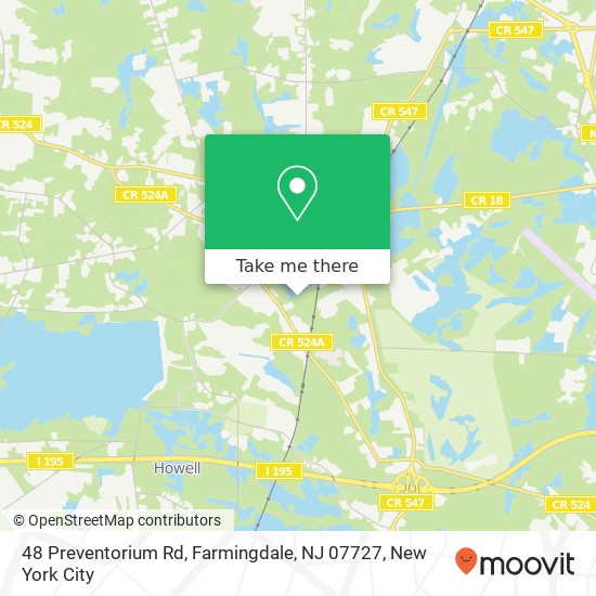 Mapa de 48 Preventorium Rd, Farmingdale, NJ 07727