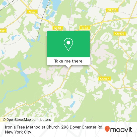 Mapa de Ironia Free Methodist Church, 298 Dover Chester Rd