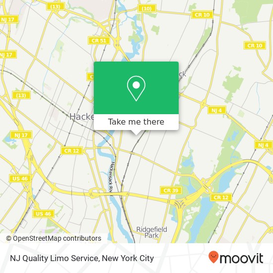 Mapa de NJ Quality Limo Service