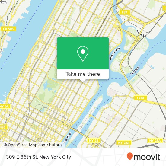 309 E 86th St, New York, NY 10028 map