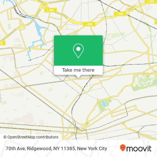 Mapa de 70th Ave, Ridgewood, NY 11385