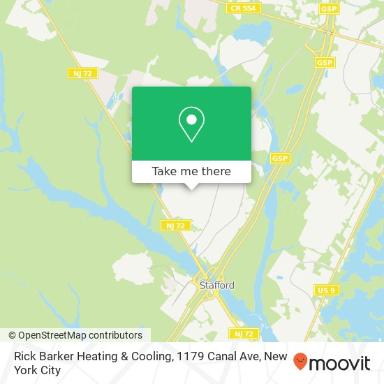 Mapa de Rick Barker Heating & Cooling, 1179 Canal Ave