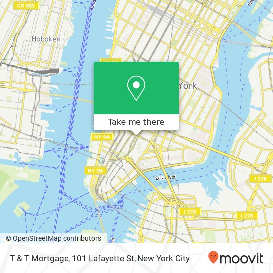 Mapa de T & T Mortgage, 101 Lafayette St