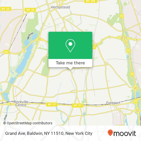 Mapa de Grand Ave, Baldwin, NY 11510
