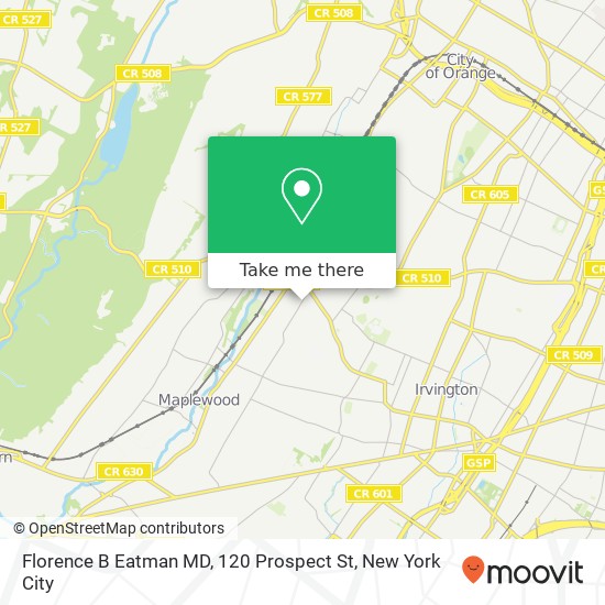 Mapa de Florence B Eatman MD, 120 Prospect St