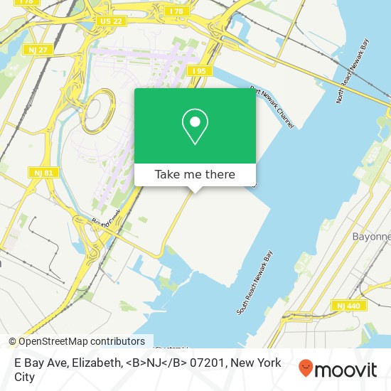 E Bay Ave, Elizabeth, <B>NJ< / B> 07201 map