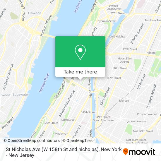 Mapa de St Nicholas Ave (W 158th St and nicholas)