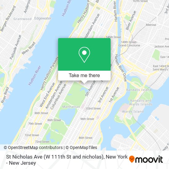 St Nicholas Ave (W 111th St and nicholas) map
