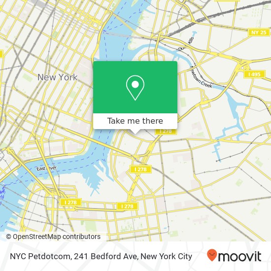 Mapa de NYC Petdotcom, 241 Bedford Ave