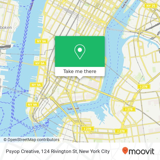 Mapa de Psyop Creative, 124 Rivington St