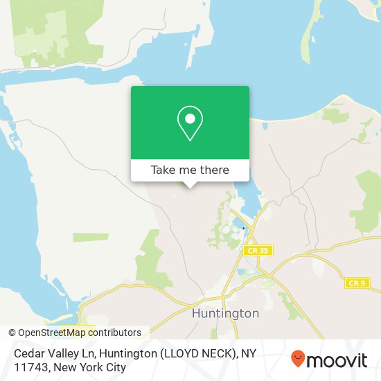 Mapa de Cedar Valley Ln, Huntington (LLOYD NECK), NY 11743