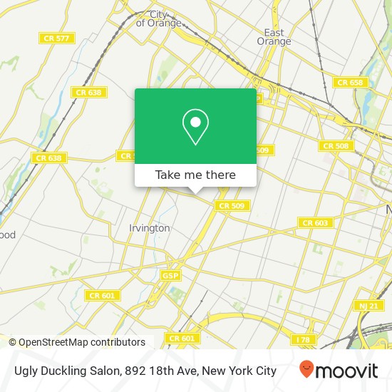 Mapa de Ugly Duckling Salon, 892 18th Ave