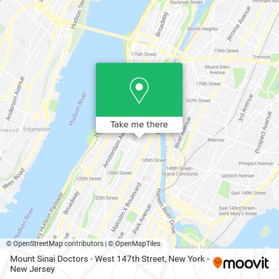 Mount Sinai Doctors - West 147th Street map