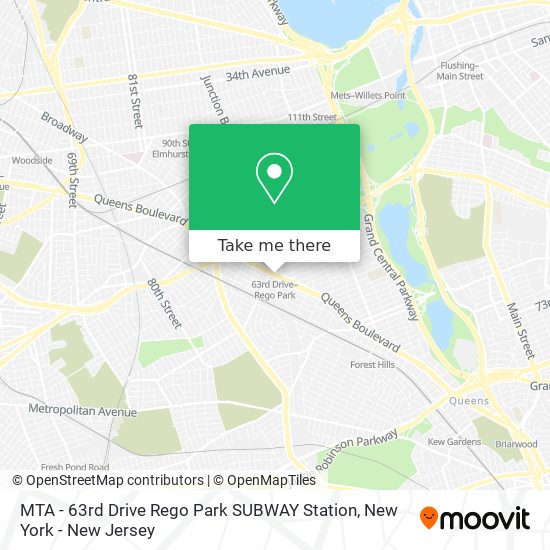 Mapa de MTA - 63rd Drive Rego Park SUBWAY Station