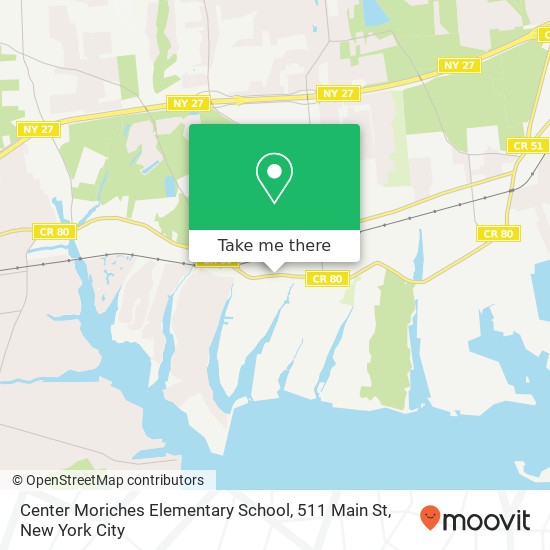 Center Moriches Elementary School, 511 Main St map