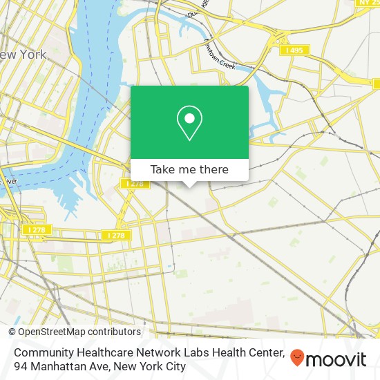 Mapa de Community Healthcare Network Labs Health Center, 94 Manhattan Ave