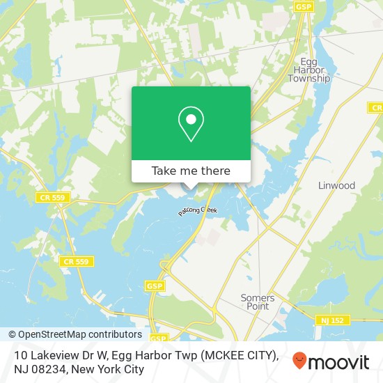 10 Lakeview Dr W, Egg Harbor Twp (MCKEE CITY), NJ 08234 map