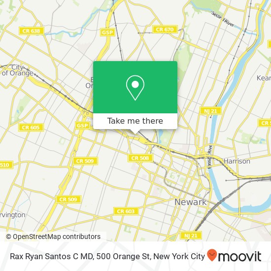 Rax Ryan Santos C MD, 500 Orange St map