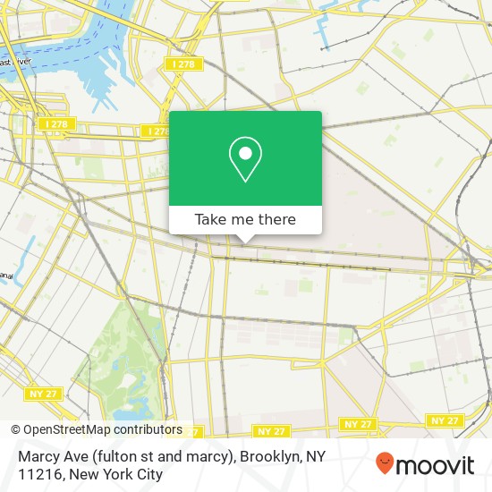 Mapa de Marcy Ave (fulton st and marcy), Brooklyn, NY 11216