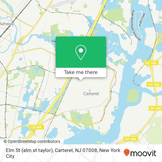 Mapa de Elm St (elm st taylor), Carteret, NJ 07008